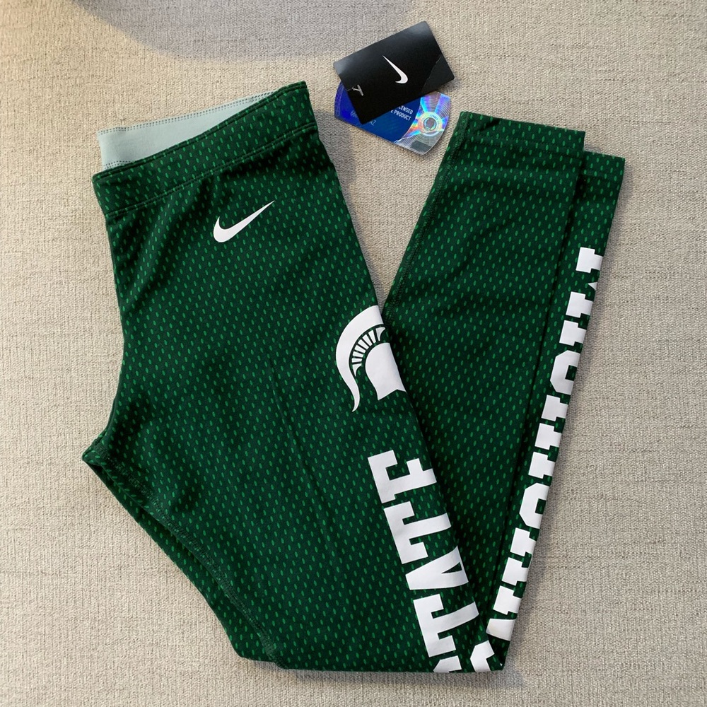 NWT Nike MSU Spartans Tailgate Leg-A-See Leggings
